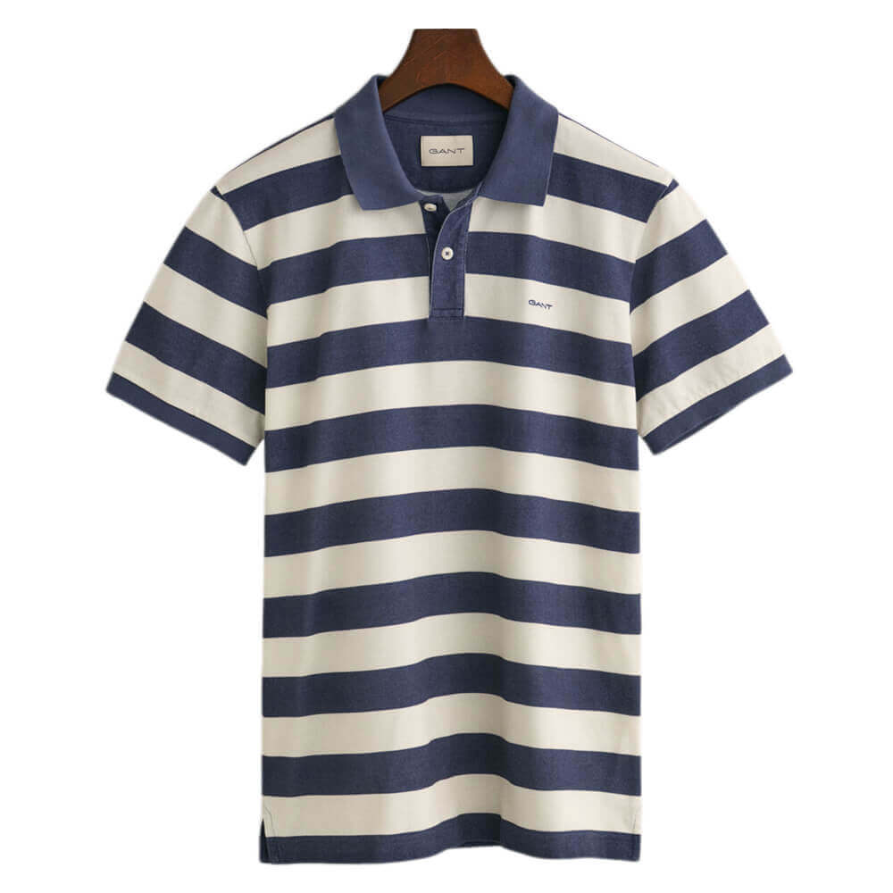 GANT Striped Heavy Washed Polo Shirt